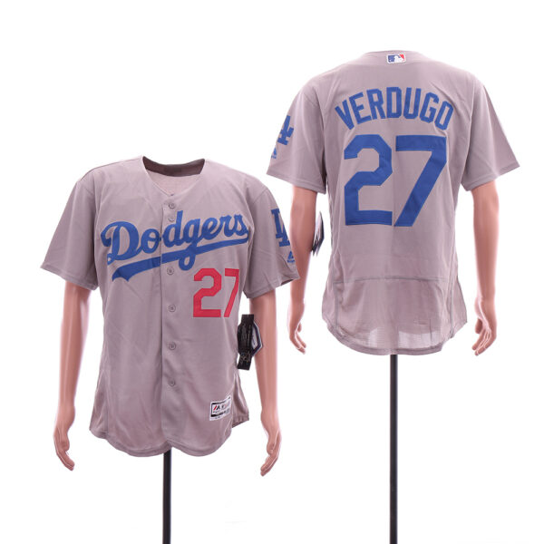 Dodgers 27 Alex Verdugo Gray Flexbase Jersey