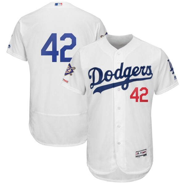 Dodgers 42 Jackie Robinson White 2019 Jackie Robinson Day FlexBase Jersey