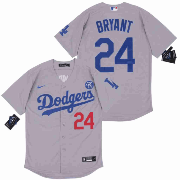 Dodgers 8& 24 Kobe Bryant Gray 2020 Nike KB Cool Base Jerseys