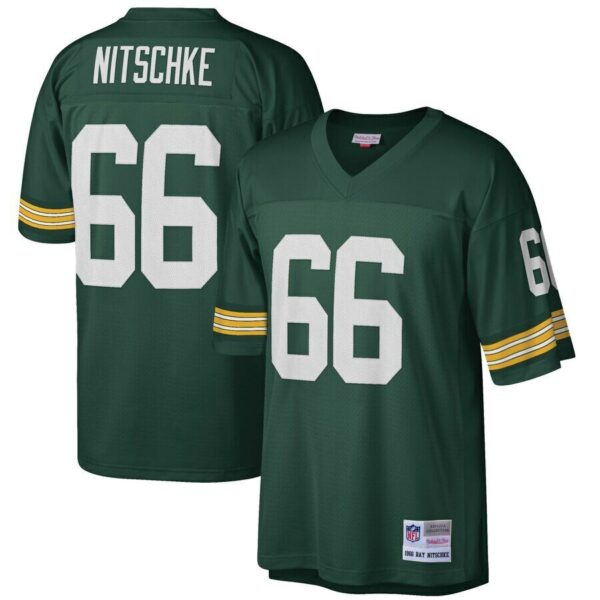 Men's Green Bay Packers Ray Nitschke #66 Mitchell & Ness Green 1966 NFL Legacy Jersey