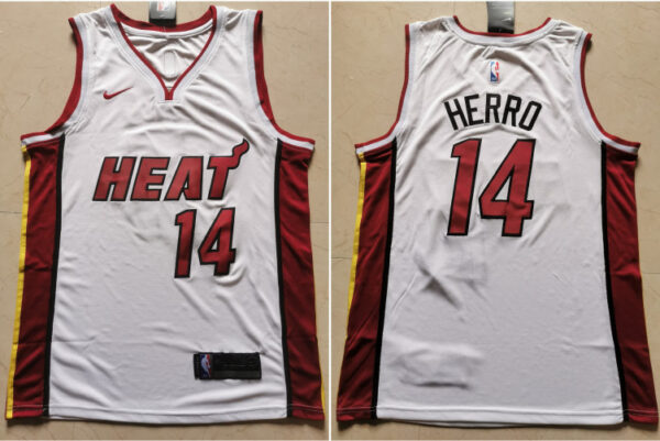 Heat 14 Tyler Herro White Nike Swingman Jersey