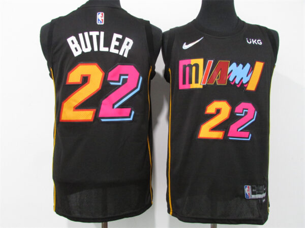 Heat 22 Jimmy Butler Black Nike Diamond 75th Anniversary City Edition Swingman Jersey