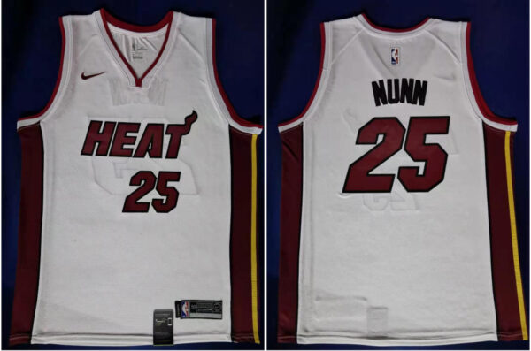 Heat 25 Kendrick Nunn White Nike Swingman Jersey