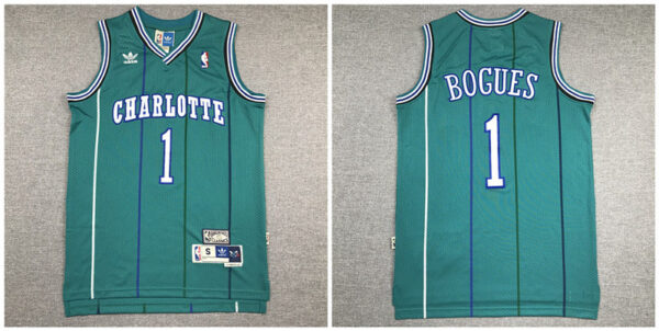 Hornets 1 Muggsy Bogues Green Hardwood Classics Jersey