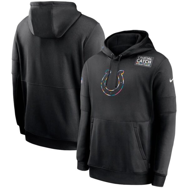 Indianapolis Colts 2020 NFL Crucial Catch Sideline Performance Pullover Hoodie Black