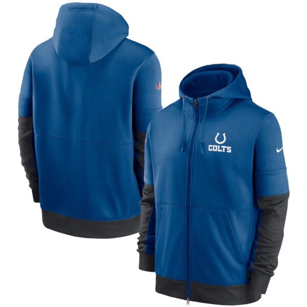 Indianapolis Colts Nike Sideline Impact Lockup Performance Full-Zip Hoodie Royal