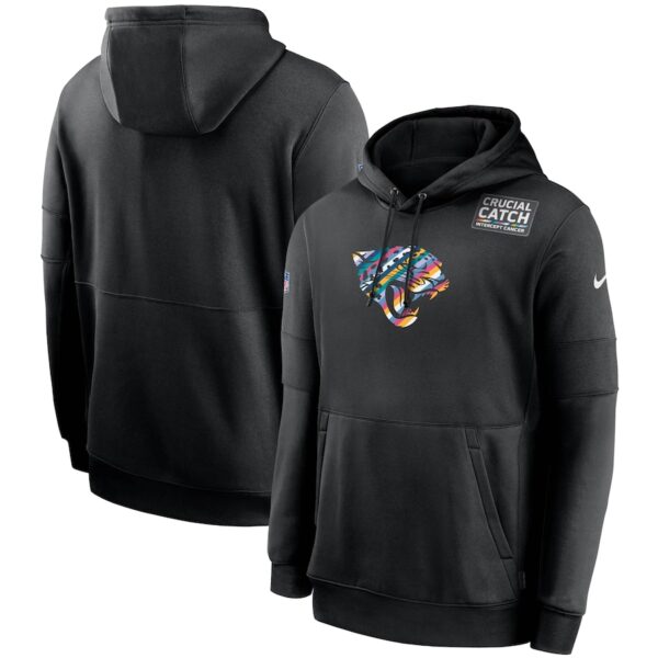 Jacksonville Jaguars 2020 NFL Crucial Catch Sideline Performance Pullover Hoodie Black