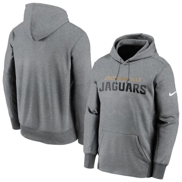 Jacksonville Jaguars Nike Fan Gear Wordmark Performance Pullover Hoodie Heathered Charcoal