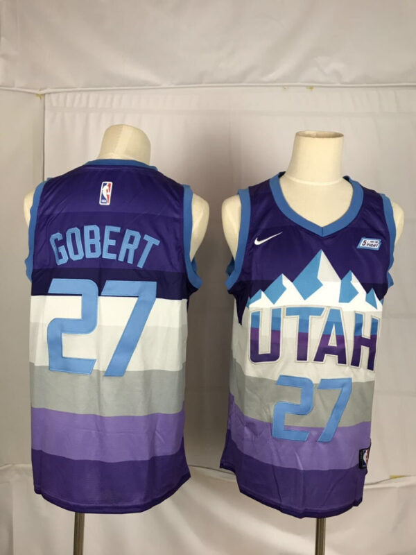 Jazz 27 Rudy Gobert Purple City Edition Nike Swingman Jersey