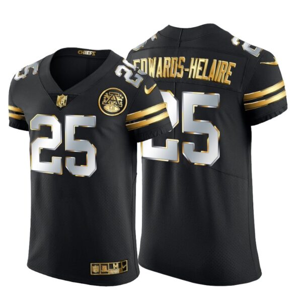 Kansas City Chiefs #25 Clyde Edwards-Helaire Men's Nike Black Edition Vapor Untouchable Elite NFL Jersey