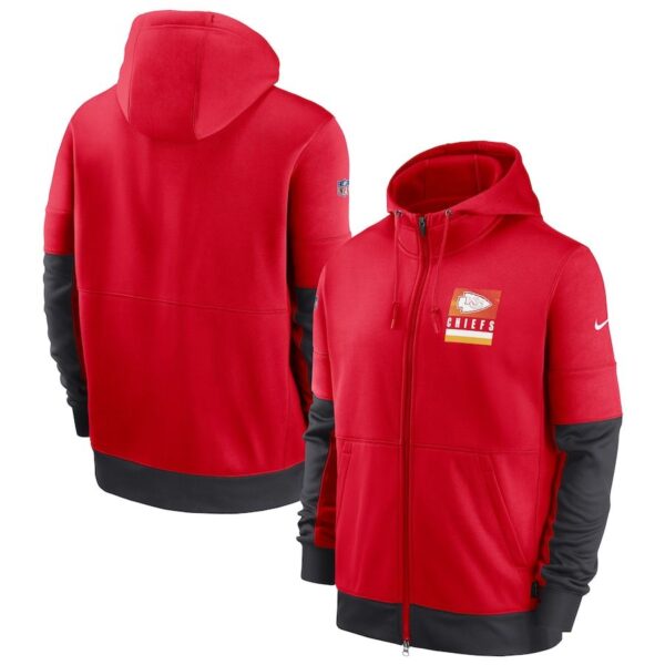 Kansas City Chiefs Nike Sideline Impact Lockup Performance Full-Zip Hoodie Red