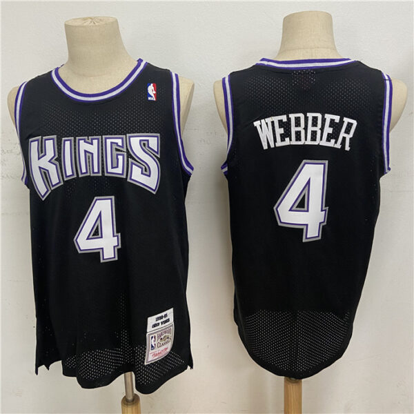 Kings 4 Chris Webber Black 1998-99 Hardwood Classics Jersey