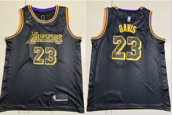 Lakers 23 Anthony Davis Black City Edition Nike Swingman Jersey