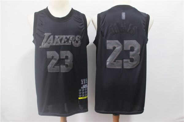 Lakers 23 Lebron James Black Nike Swingman MVP Jersey