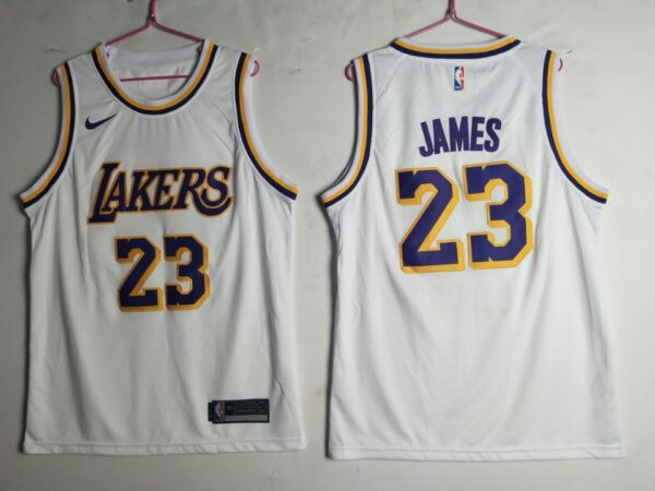 Lakers 23 Lebron James White Nike Swingman Jersey