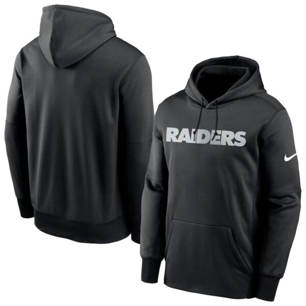 Las Vegas Raiders Nike Fan Gear Wordmark Performance Pullover Hoodie Black