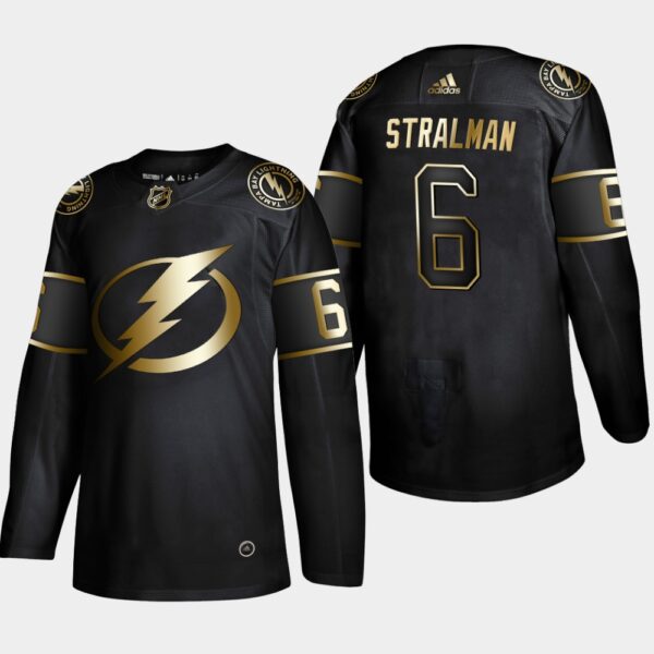 Lightning 6 Anton Stralman Black Gold Adidas Jersey