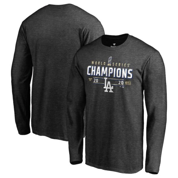 Los Angeles Dodgers 2020 World Series Champions Locker Room Big & Tall Long Sleeve T-Shirt Charcoal