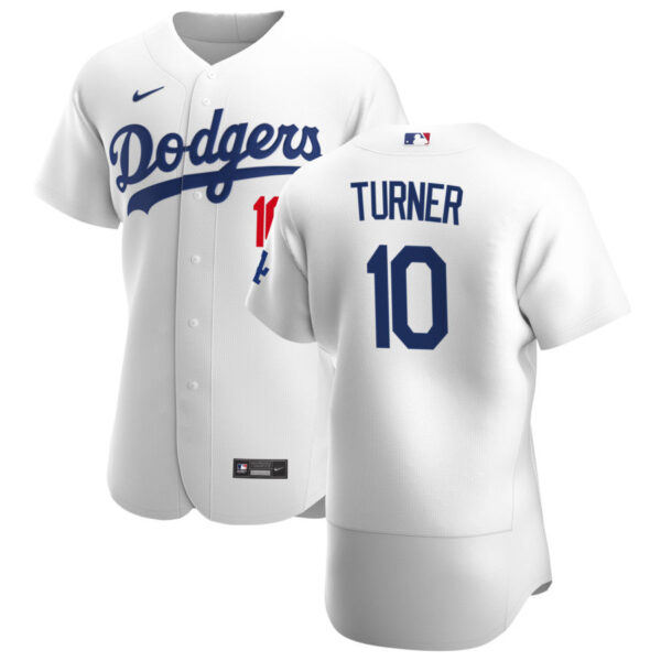 Los Angeles Dodgers #10 Justin Turner Men's Nike White Home 2020 Authentic Player MLB Jersey