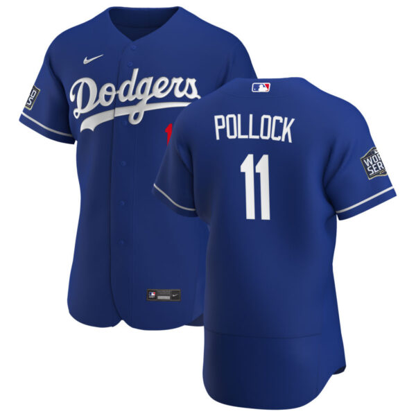 Los Angeles Dodgers #11 AJ Pollock Men's Nike Royal Alternate 2020 World Series Bound Authentic Player MLB Jersey