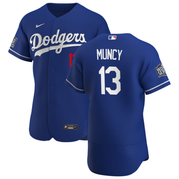 Los Angeles Dodgers #13 Max Muncy Men's Nike Royal Alternate 2020 World Series Bound Authentic Player MLB Jersey