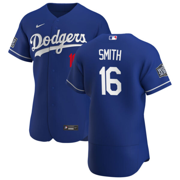 Los Angeles Dodgers #16 Will Smith Men's Nike Royal Alternate 2020 World Series Bound Authentic Player MLB Jersey