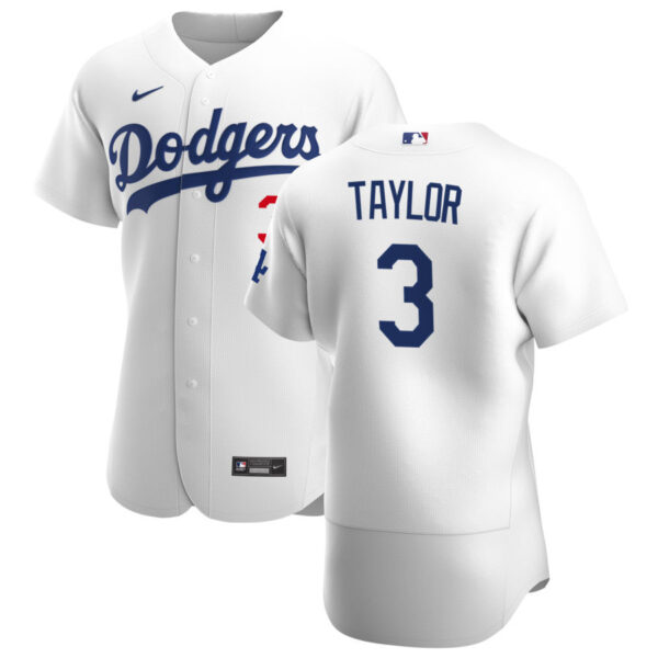 Los Angeles Dodgers #3 Chris Taylor Men's Nike White Home 2020 Authentic Player MLB Jersey