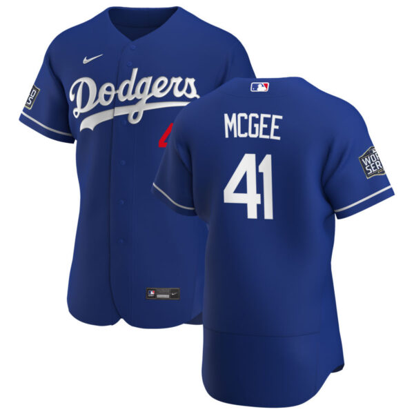 Los Angeles Dodgers #41 Jake McGee Men's Nike Royal Alternate 2020 World Series Bound Authentic Player MLB Jersey