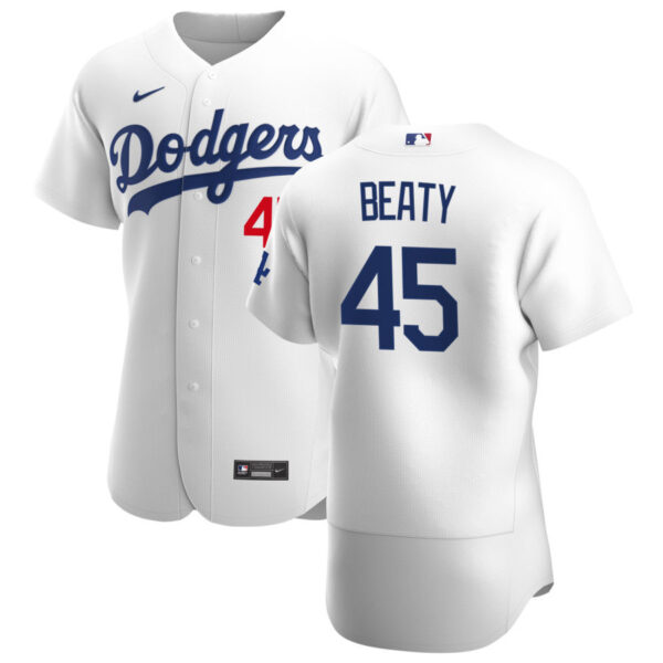 Los Angeles Dodgers #45 Matt Beaty Men's Nike White Home 2020 Authentic Player MLB Jersey