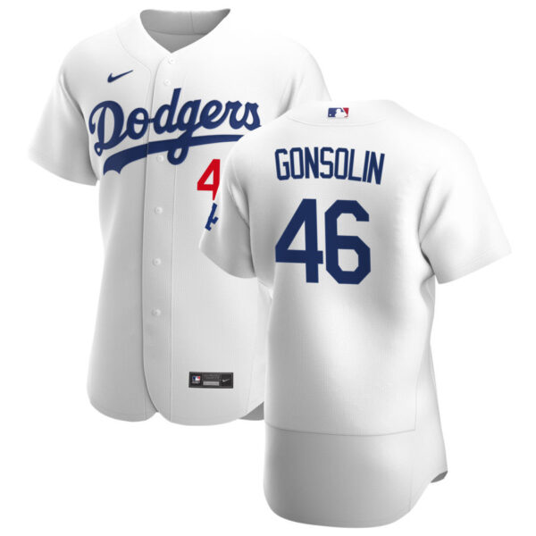 Los Angeles Dodgers #46 Tony Gonsolin Men's Nike White Home 2020 Authentic Player MLB Jersey