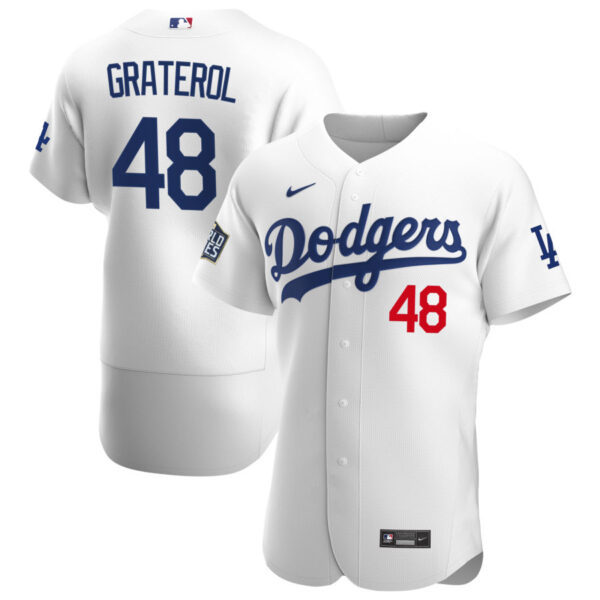 Los Angeles Dodgers #48 Brusdar Graterol Men's Nike White Home 2020 World Series Bound Authentic Player MLB Jersey