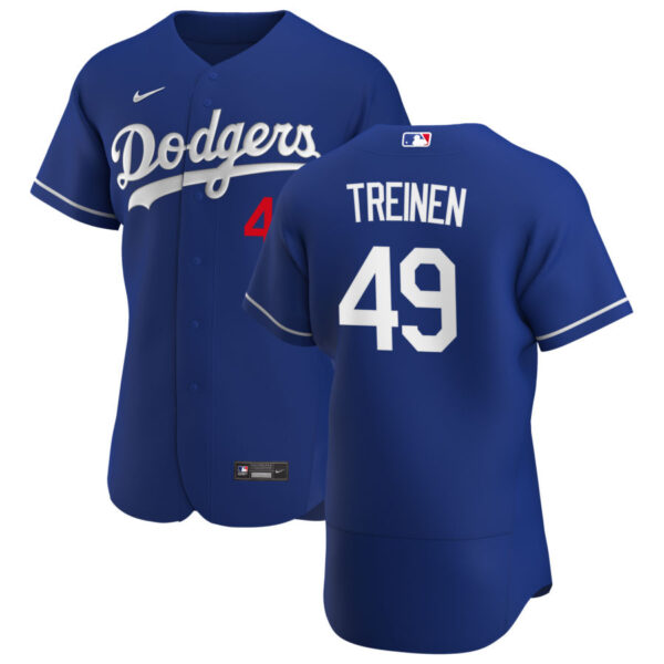 Los Angeles Dodgers #49 Blake Treinen Men's Nike Royal Alternate 2020 Authentic Player MLB Jersey