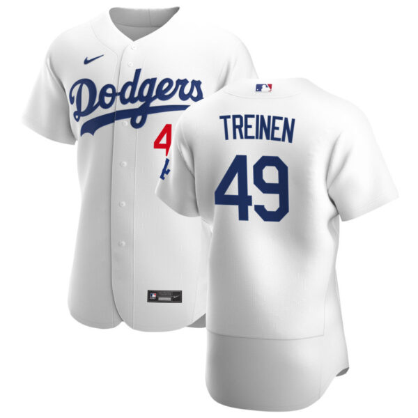 Los Angeles Dodgers #49 Blake Treinen Men's Nike White Home 2020 Authentic Player MLB Jersey