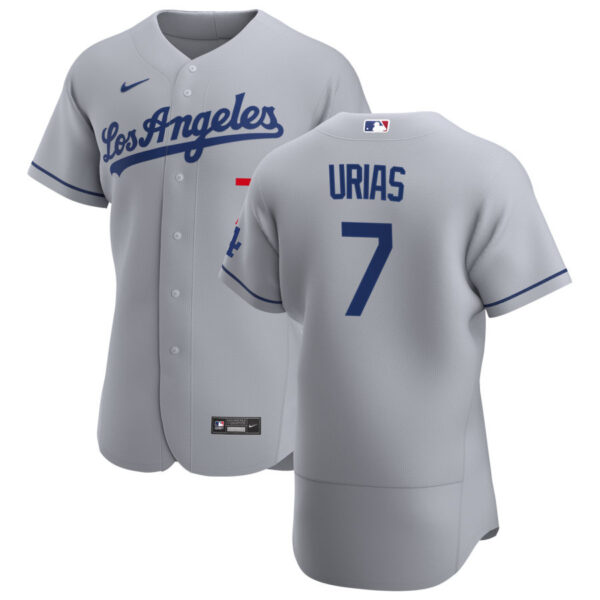 Los Angeles Dodgers #7 Julio Urias Men's Nike Gray Road 2020 Authentic Team MLB Jersey