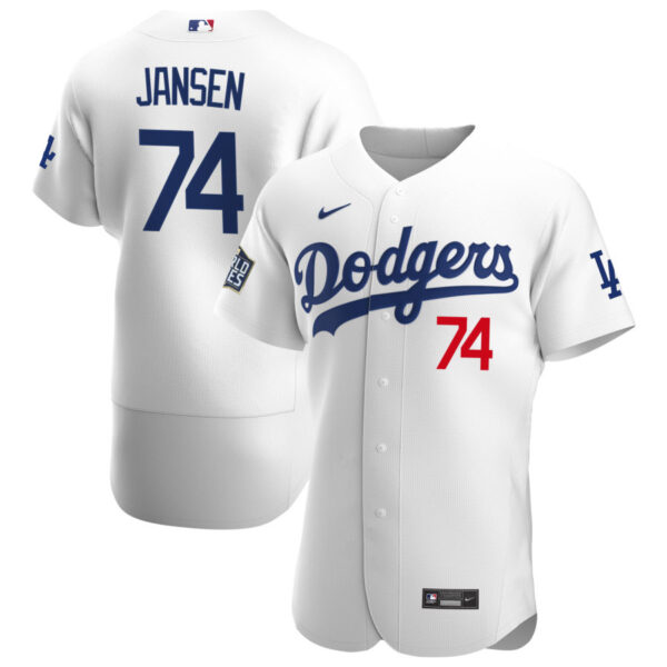 Los Angeles Dodgers #74 Kenley Jansen Men's Nike White Home 2020 World Series Bound Authentic Player MLB Jersey