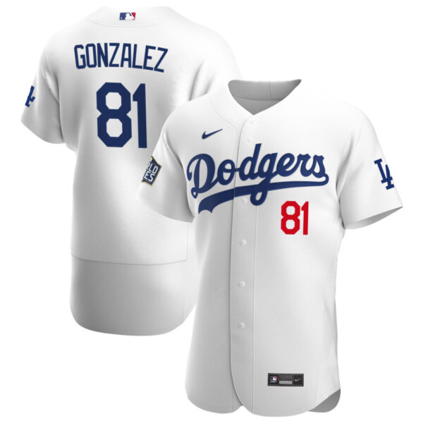 Los Angeles Dodgers #81 Victor Gonzalez Men's Nike White Home 2020 World Series Bound Authentic Player MLB Jersey