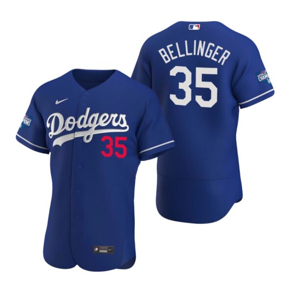 Los Angeles Dodgers 35 Cody Bellinger Royal 2020 World Series Champions Authentic Jersey