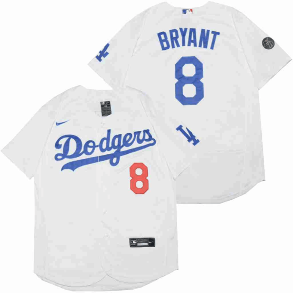 Los Angeles Dodgers 8 Kobe Bryant white 2020 Nike KB Cool Base Jerseys