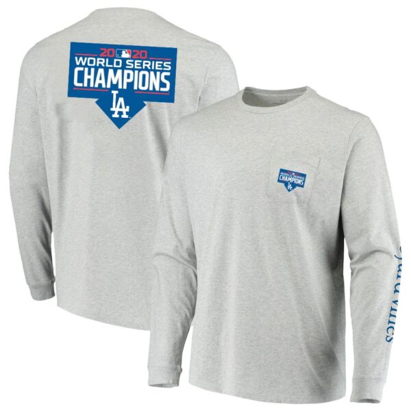 Los Angeles Dodgers Vineyard Vines 2020 World Series Champions Long Sleeve T-Shirt Gray