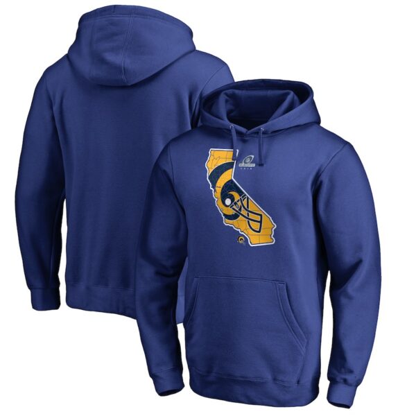 Los Angeles Rams NFL Pro Line By Fanatics Branded 2018 NFL Playoffs Bound State Pullover Hoodie Royal