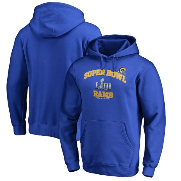 Los Angeles Rams NFL Pro Line By Fanatics Branded Super Bowl LIII Bound Heart & Soul Pullover Hoodie Royal