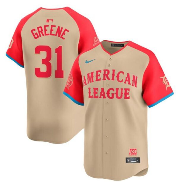 Men's American League #31 Riley Greene Cream 2024 All-Star Limited Stitched Baseball Jersey