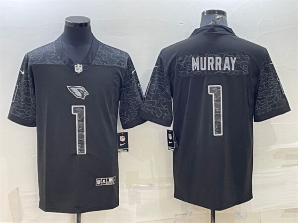 Men's Arizona Cardinals #1 Kyler Murray Black Reflective Limited Stitched Football Jersey