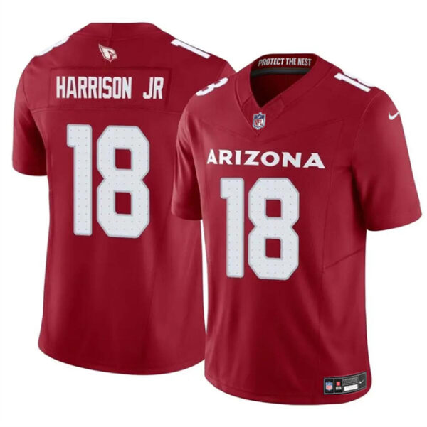 Men's Arizona Cardinals #18 Marvin Harrison Jr Red 2024 Draft F.U.S.E. Vapor Untouchable Limited Stitched Football Jersey