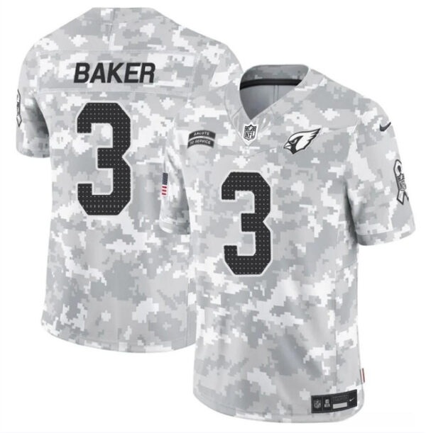 Men's Arizona Cardinals #3 Budda Baker 2024 F.U.S.E Arctic Camo Salute To Service Limited Stitched Football Jersey