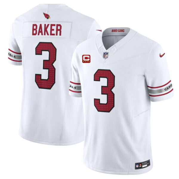 Men's Arizona Cardinals #3 Budda Baker White 2024 F.U.S.E. With 4-Star C Patch Vapor Untouchable Limited Stitched Football Jersey