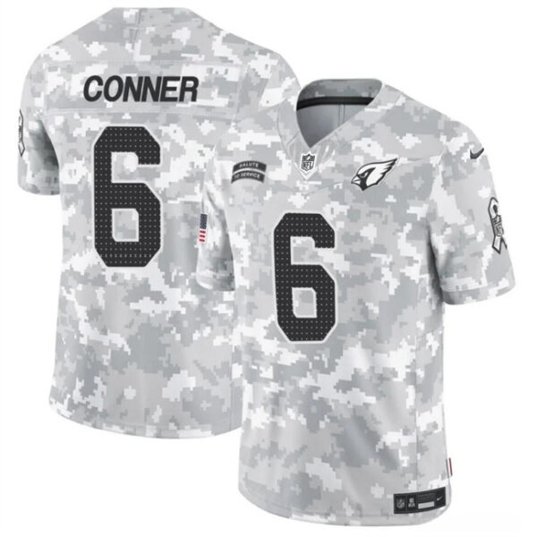 Men's Arizona Cardinals #6 James Conner 2024 F.U.S.E Arctic Camo Salute To Service Limited Stitched Football Jersey