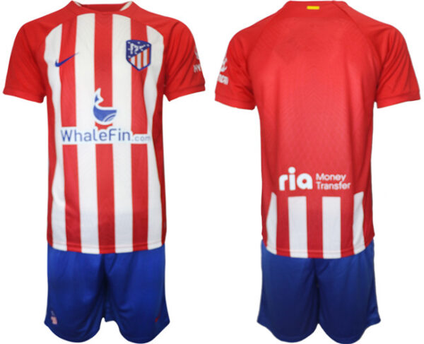 Men's Atletico de Madrid Custom 2023 24 Red Home Soccer Jersey Suits