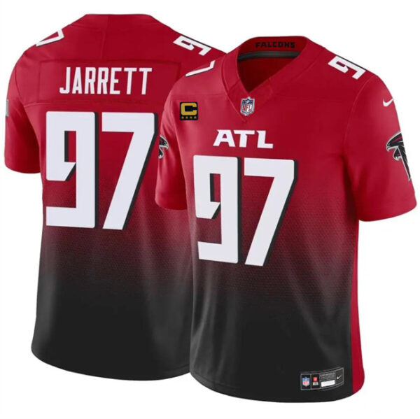 Men's Atlanta Falcons #97 Grady Jarrett Red Black 2024 F.U.S.E With 4-Star C Patch Vapor Untouchable Limited Stitched Football Jersey