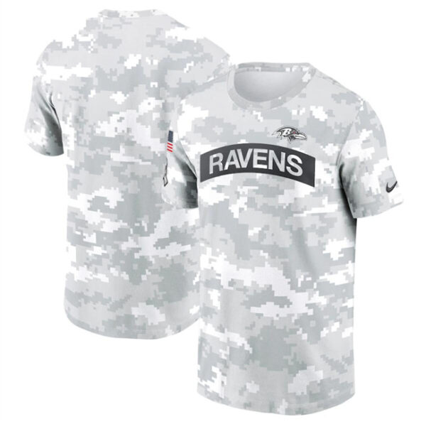 Men's Baltimore Ravens 2024 Arctic Camo Salute To Service Performance T-Shirt